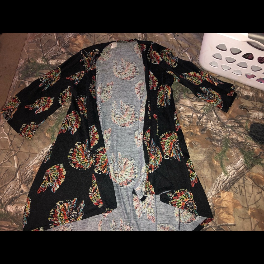 Black skull with headdress cardigan